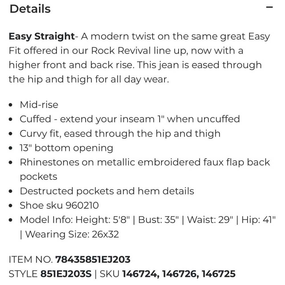 Rock Revival Straight Jeans with Embellished Pockets - Picture 4 of 4